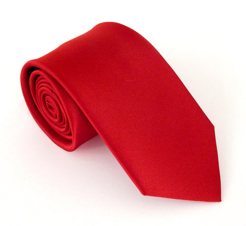 Red Satin Wedding Tie By Van Buck