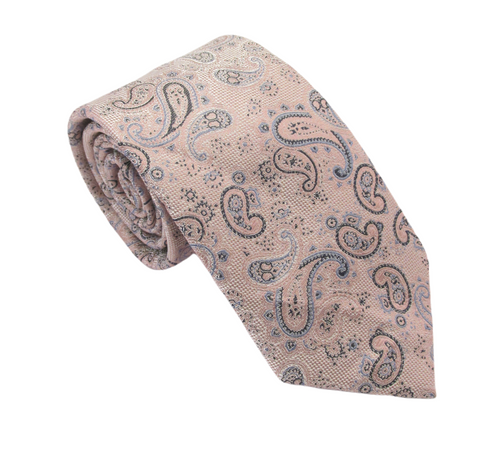 Pink Fancy Paisley Red Label Silk Tie by Van Buck