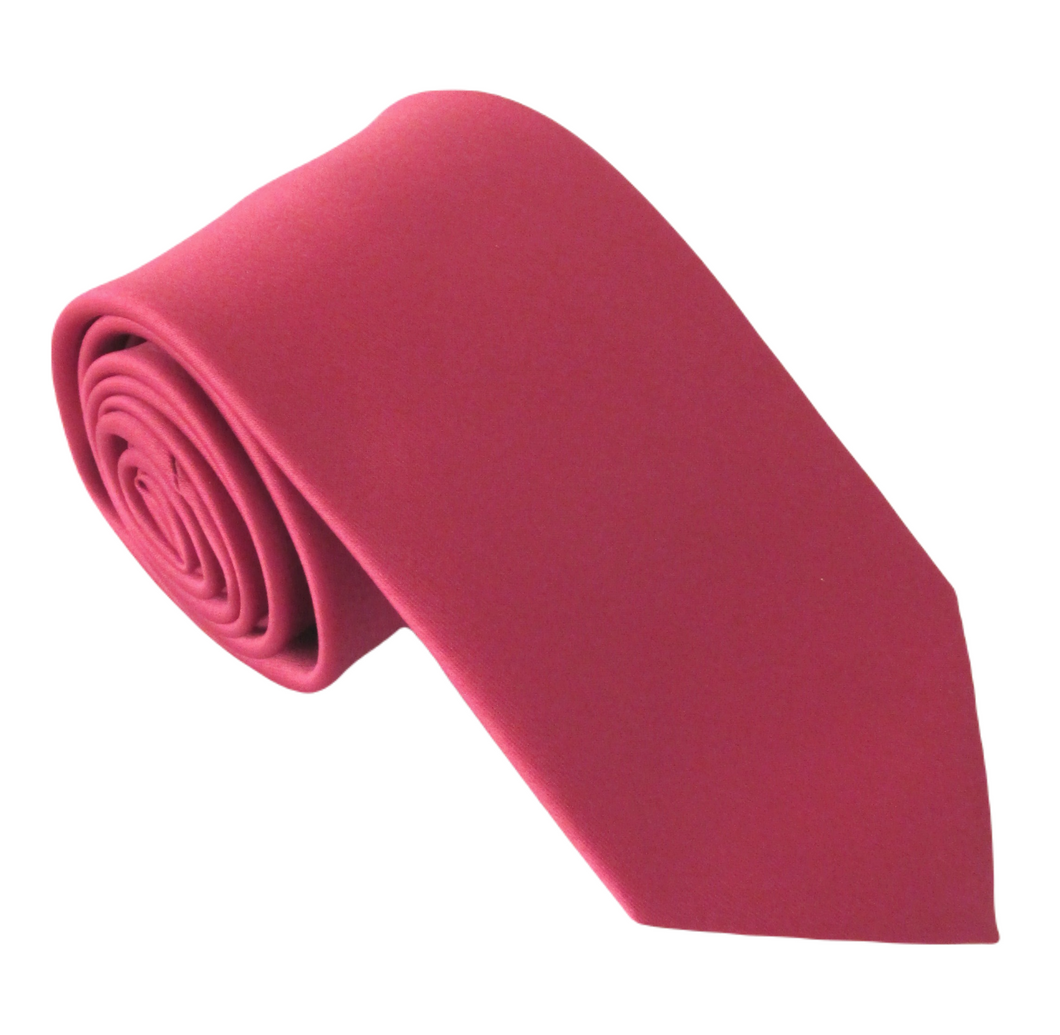 Deep Cerise Pink Satin Wedding Tie by Van Buck