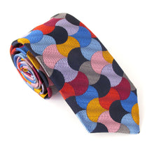Van Buck Limited Edition Exclusive Navy and Red Geometric Silk Tie