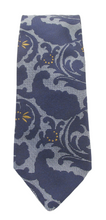 Navy Blue Paisley Floral Textured Red Label Silk Tie by Van Buck