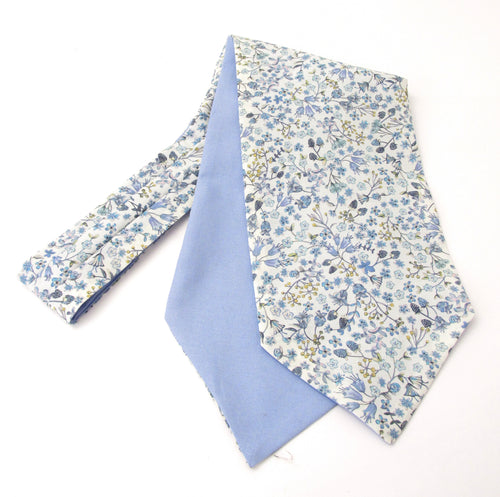 Donna Leigh Blue Cotton Cravat Made with Liberty Fabric