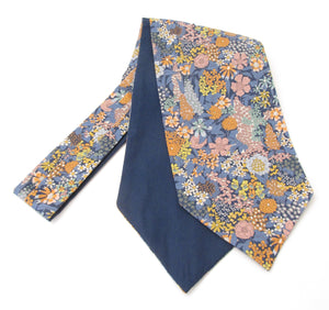 Ciara Blue Cotton Cravat Made with Liberty Fabric