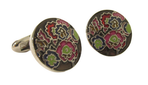 Platinum Floral Cufflinks by Van Buck