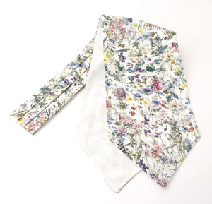 Wild Flower Ivory Cotton Cravat Made with Liberty Fabric