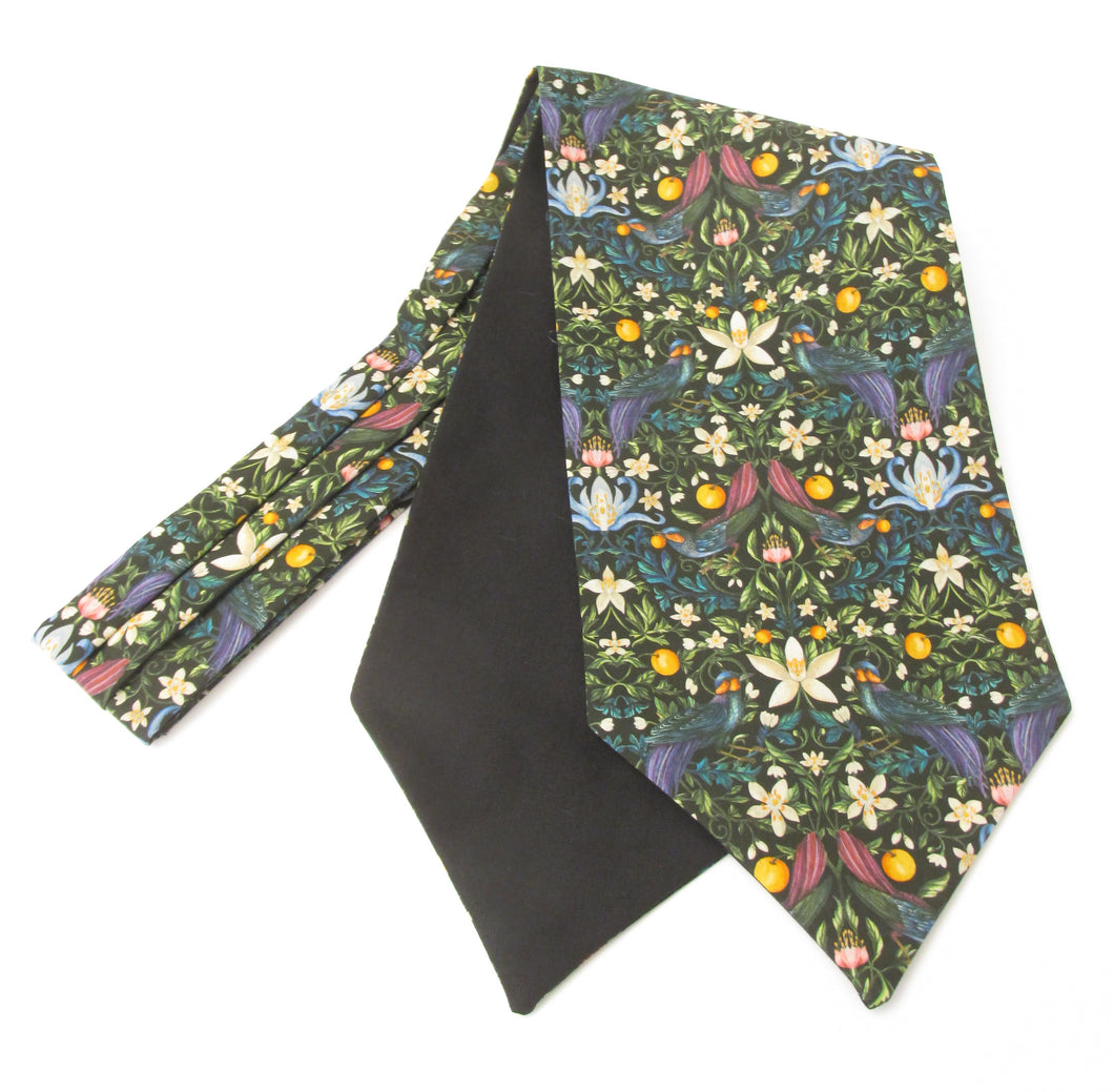 Forbidden Fruit Green Cotton Cravat Made with Liberty Fabric