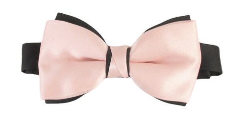 Pink & Black Two Tone Bow Tie by Van Buck