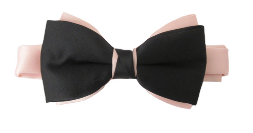 Black & Pink Two Tone Bow Tie by Van Buck