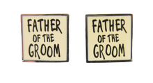 Father of the Groom Cream Square Wedding Cufflinks by Van Buck