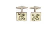 Father of the Groom Cream Square Wedding Cufflinks by Van Buck