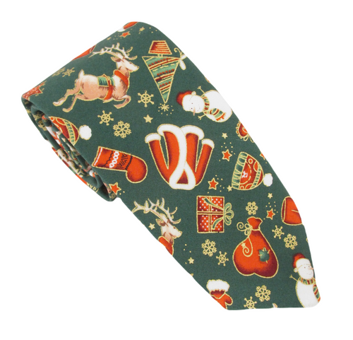 Festive Green Christmas Tie by Van Buck