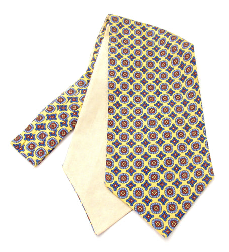 Yellow Large Medallion Silk Cravat by Van Buck