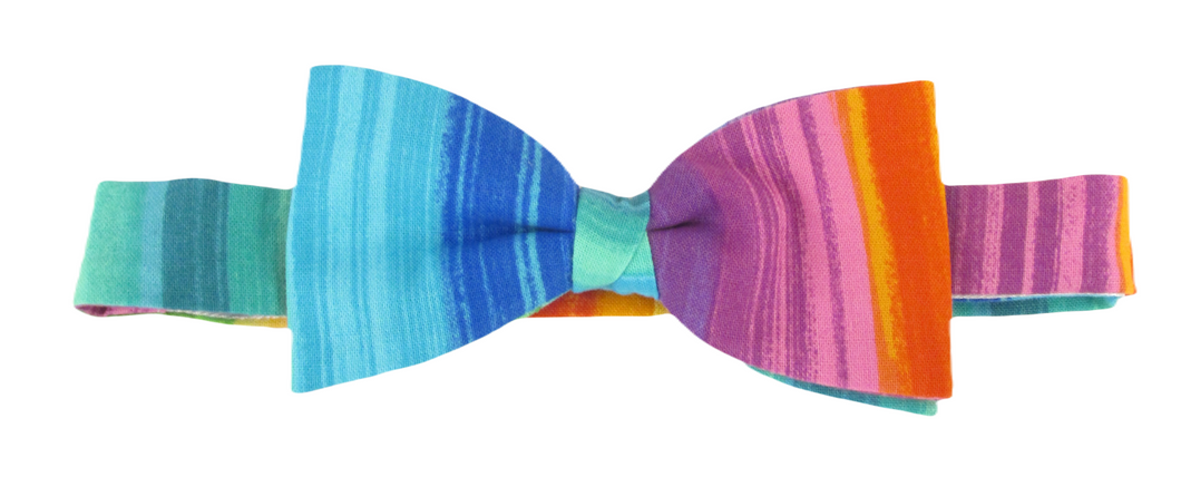 Striped Rainbow Bow Tie by Van Buck