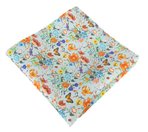 Butterfly Garden Silk Fancy Pocket Square by Van Buck