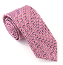 Pink Geometric Circles London Silk Tie by Van Buck