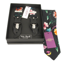 Herbarium Tie & Trouser Braces Set Made with Liberty Fabric