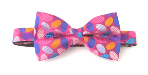 Cerise Oval Silk Bow Tie by Van Buck