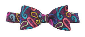 Limited Edition Multi Cerise Paisley Silk Bow Tie by Van Buck