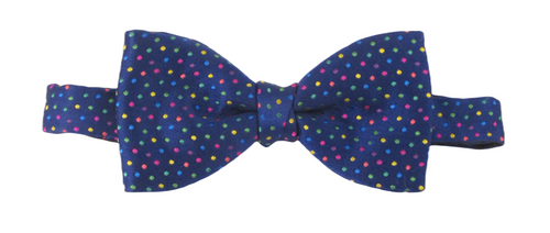 Van Buck Limited Edition Navy Multi Dots Silk Bow Tie