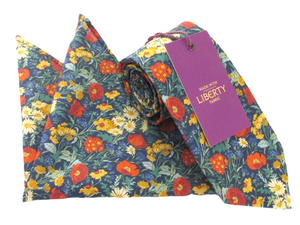 Florence May Cotton Tie & Pocket Square Made with Liberty Fabric