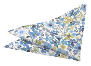 Dreams of Summer Blue Pocket Square Made with Liberty Fabric