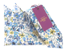 Dreams of Summer Blue Cotton Tie & Pocket Square Made with Liberty Fabric
