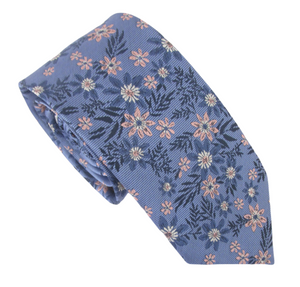 Blue & Pink Floral Tie by Van Buck