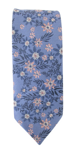 Blue & Pink Floral Tie by Van Buck