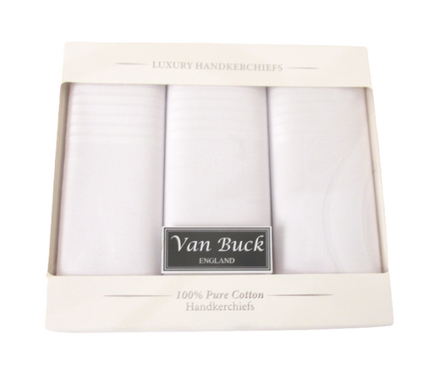 White Egyptian Cotton Handkerchiefs Gift Set by Van buck