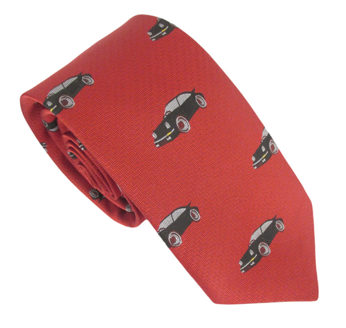 Black Porsche 911 Sports Car Tie by Van Buck