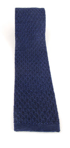 Royal Blue Knitted Silk Tie by Van Buck