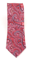 Red Large Paisley London Silk Tie by Van Buck