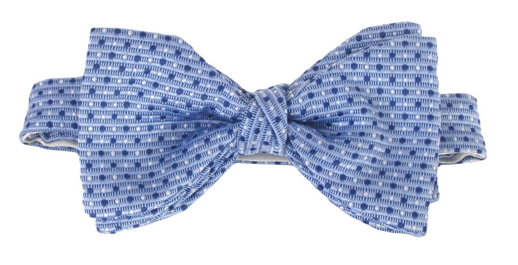 Blue Dots Silk Bow Tie by Van Buck