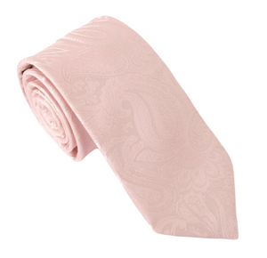 Baby Pink Paisley Silk Wedding Tie By Van Buck