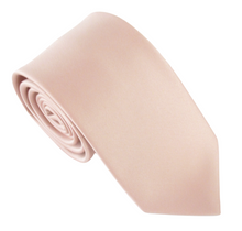 Light Rose Satin Wedding Tie by Van Buck