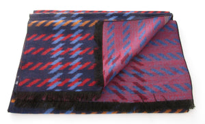 Navy and Multi Coloured Diagonal Lines Reversible Scarf