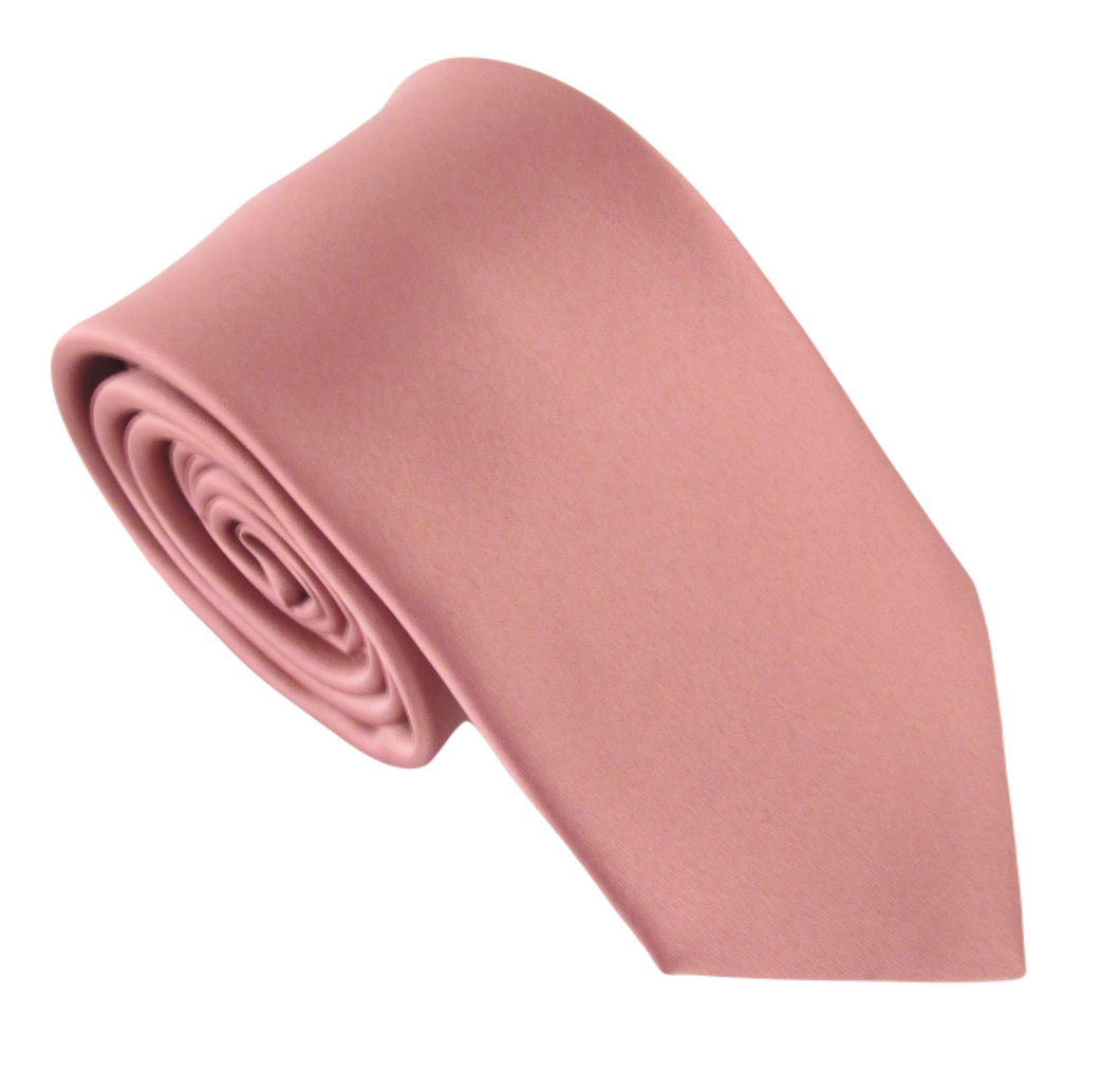 Dusky Pink 58 Satin Wedding Tie by Van Buck