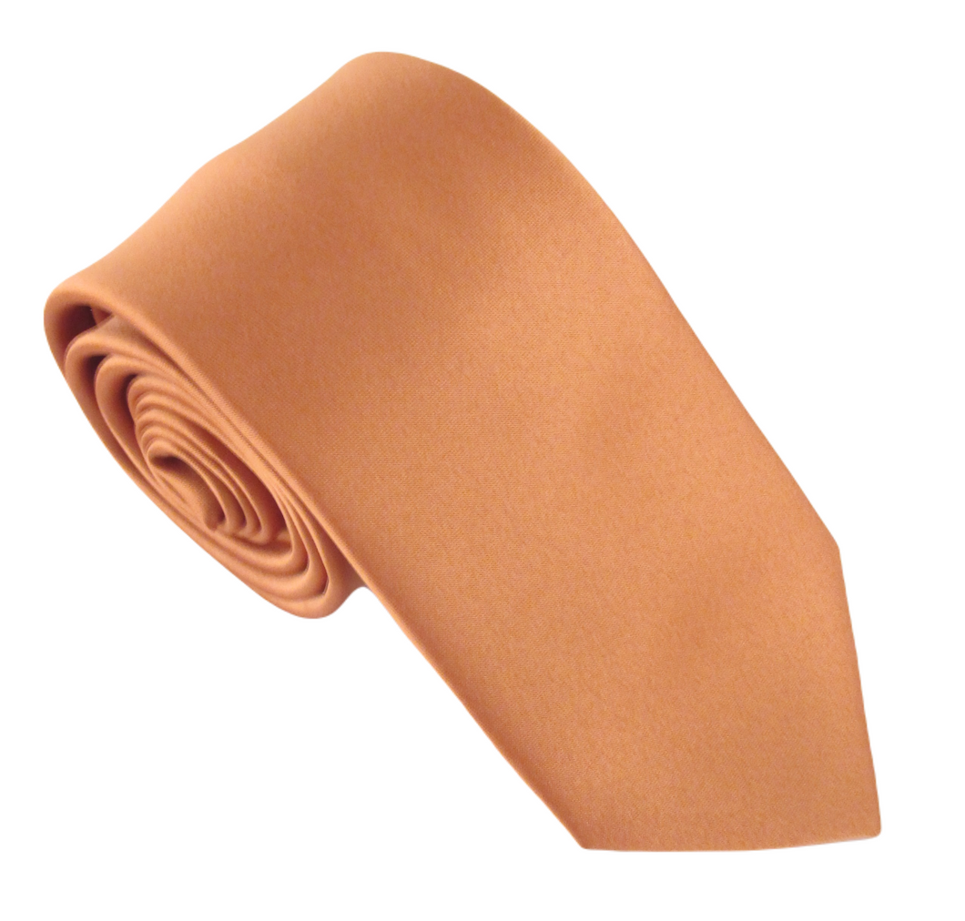 Terracotta Dark Satin Wedding Tie by Van Buck