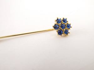 Gold Blue Gemstone Lapel Pin