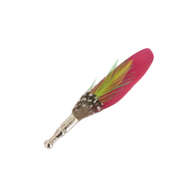 Wine Spotted Feather Lapel Pin