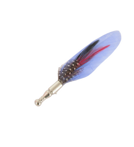 Sky Blue Spotted Feather Lapel Pin