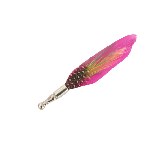 Cerise Pink Spotted Feather Lapel Pin