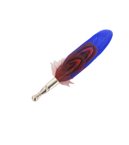 Royal Blue & Red Dual Feather Lapel Pin