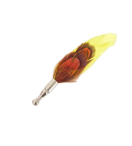 Yellow & Red Dual Feather Lapel Pin