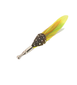 Yellow Spotted Feather Lapel Pin