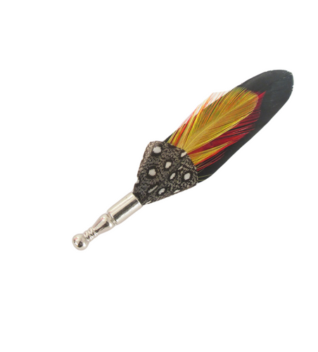 Black Spotted Feather Lapel Pin