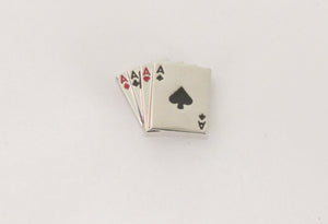 Playing Card Cufflinks and Lapel Pin Set by Van Buck