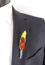 Yellow & Red Dual Feather Lapel Pin