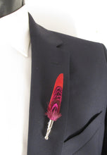 Red & Pink Dual Feather Lapel Pin