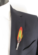 Red Spotted Feather Lapel Pin